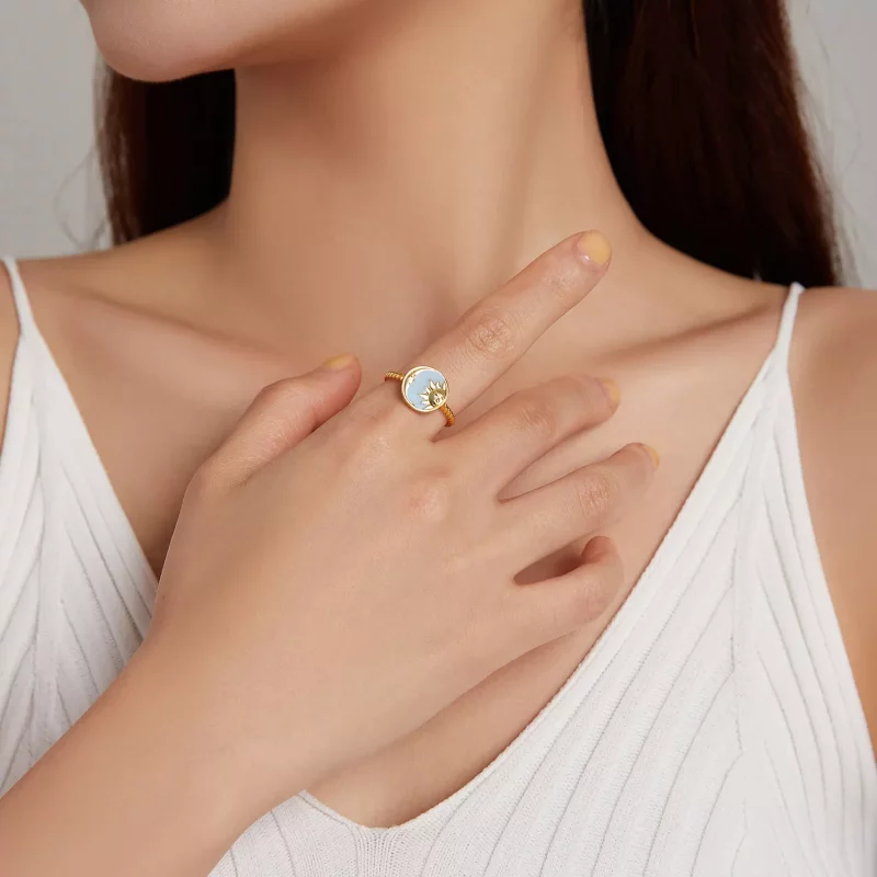 (afbeelding voor) Pandora Style Zon en Maan schijnen samen Open Ring - SCR732 - Bekijken 6