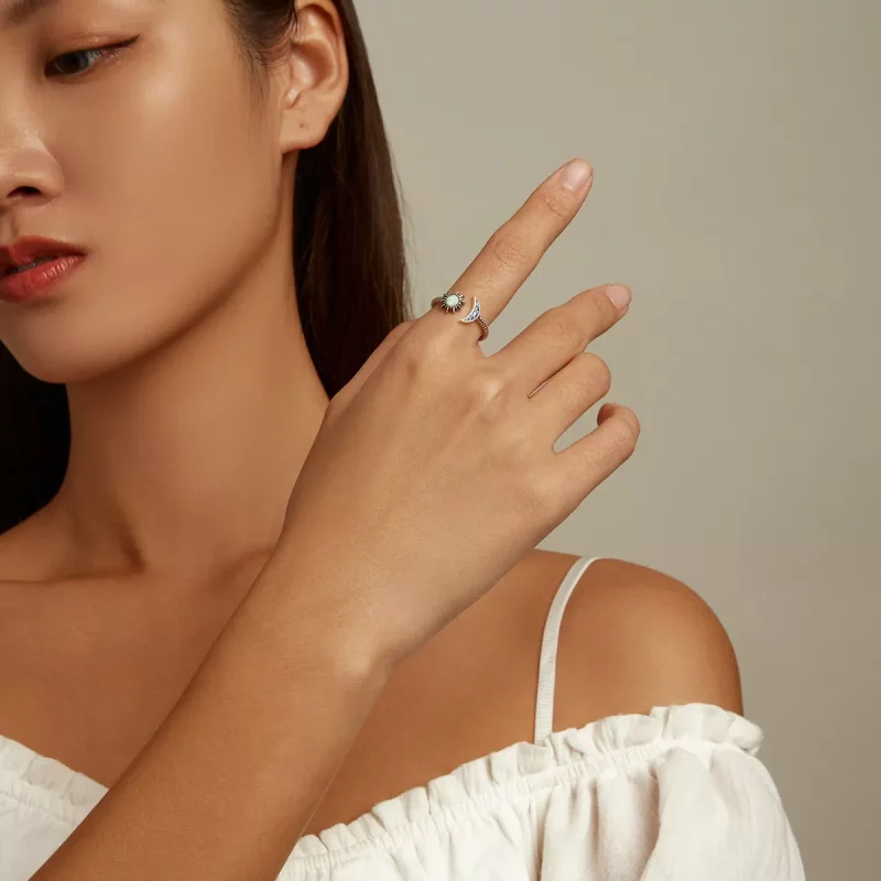 (afbeelding voor) Pandora Style Zon, Maan, Sterren Open Ring - SCR796 - Bekijken 7