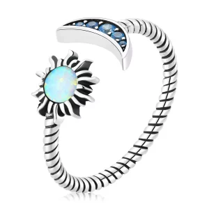 (afbeelding voor) Pandora Style Zon, Maan, Sterren Open Ring - SCR796
