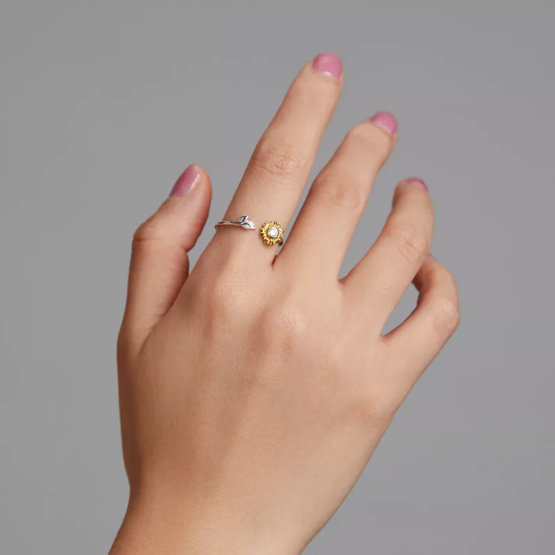 (afbeelding voor) Pandora Style Zonnebloem Open Ring - BSR213 - Bekijken 6