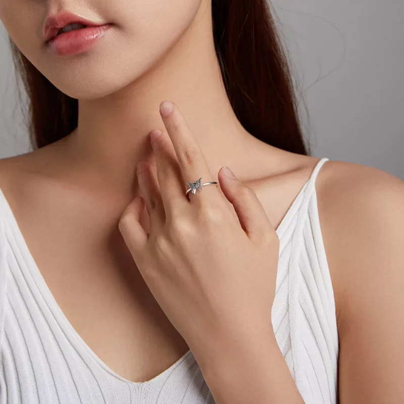 (afbeelding voor) Pandora Style ZwaluwstaartVlinder Open Ring - BSR195 - Bekijken 7