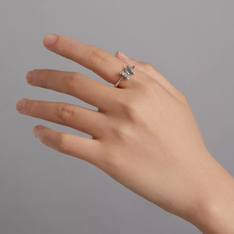 (afbeelding voor) Pandora Style ZwaluwstaartVlinder Open Ring - BSR195 - Bekijken 8