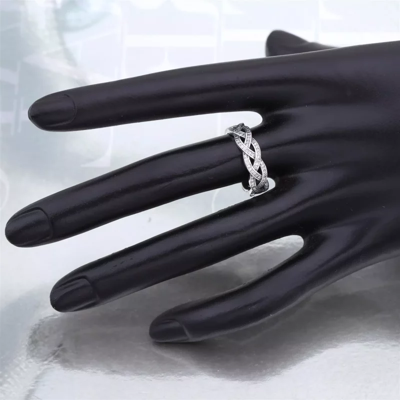 (afbeelding voor) PANDORA Braided Silver Ring With Cubic Zirconia - 190913CZ - Bekijken 4