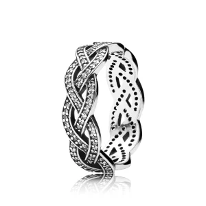 (afbeelding voor) PANDORA Braided Silver Ring With Cubic Zirconia - 190913CZ