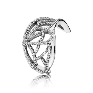 PANDORA Butterfly Wing Silver Ring With Cubic Zirconia - 190937CZ (afbeelding voor) PANDORA Butterfly Wing Silver Ring With Cubic Zirconia - 190937CZ