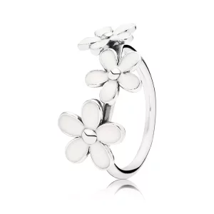 (afbeelding voor) PANDORA Daisies Silver Ring With White Enamel - 190900En12