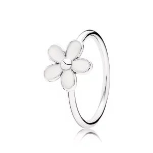 (afbeelding voor) PANDORA Daisy Silver Ring With White Enamel - 190899En12