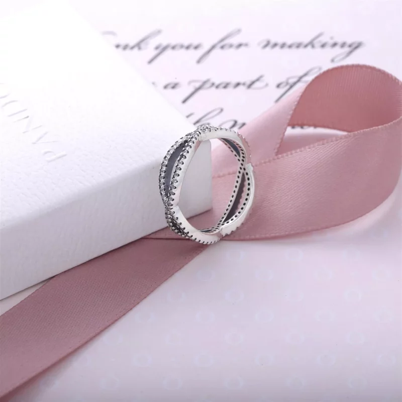 (afbeelding voor) PANDORA Entwined Silver Ring With Cubic Zirconia - 190930CZ - Bekijken 3