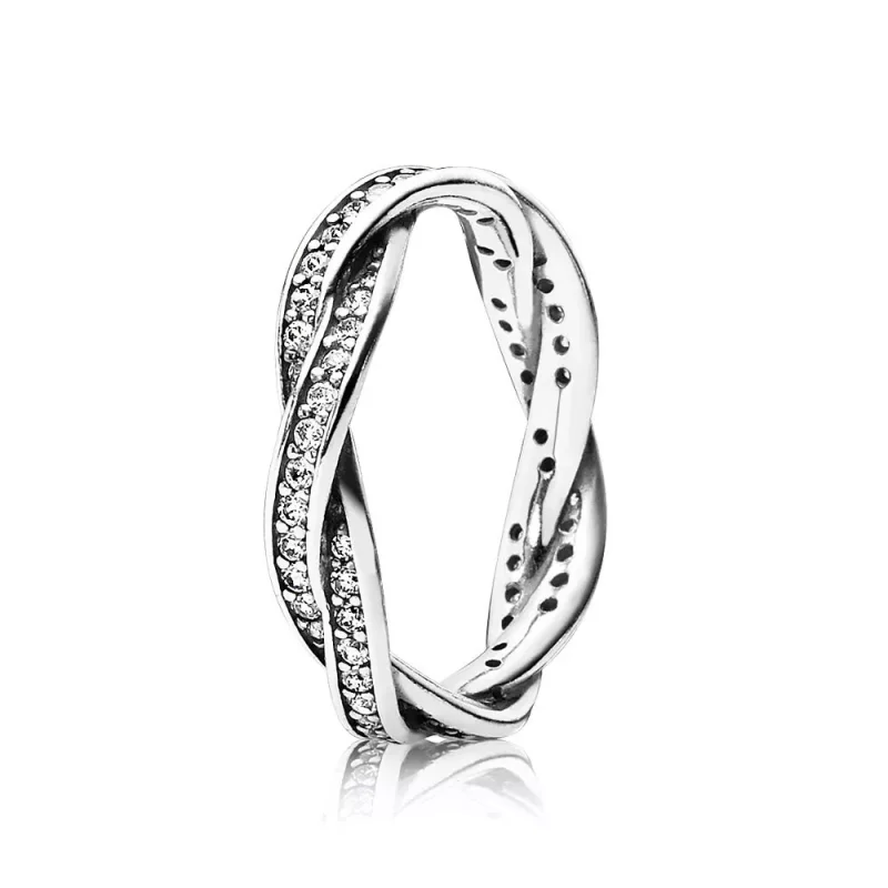 (afbeelding voor) PANDORA Gevlochten Pavé Gezette Ring 190892CZ