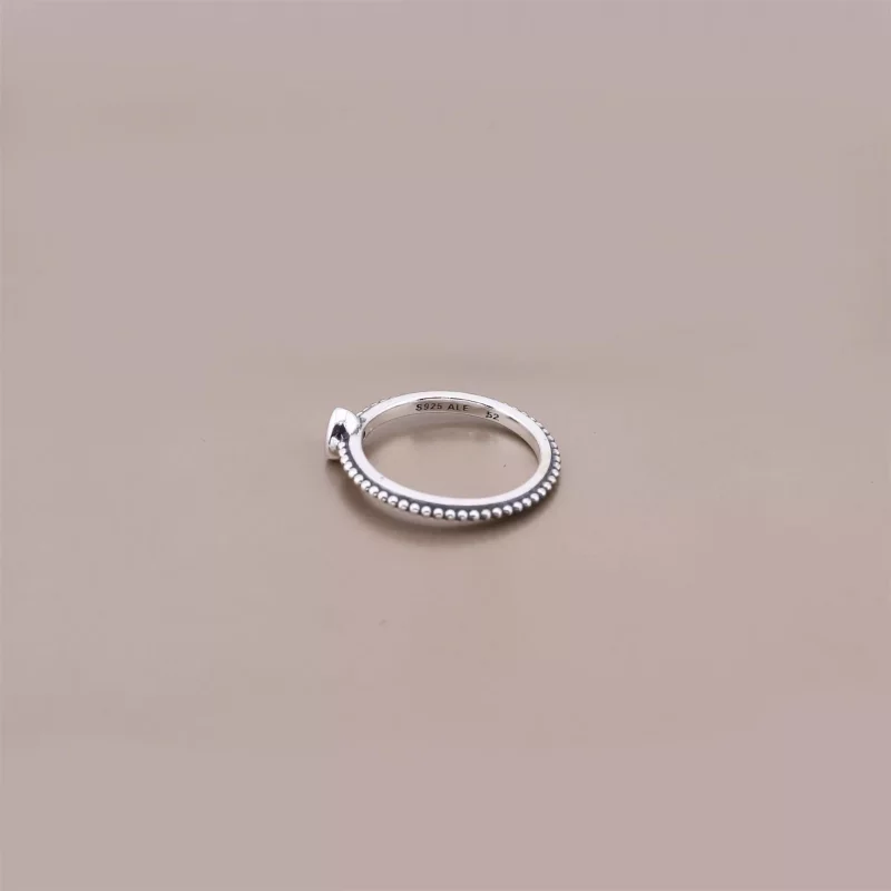 (afbeelding voor) PANDORA Heart Silver Ring With Golden Red Synthetic Ruby - 190896Sgr - Bekijken 3