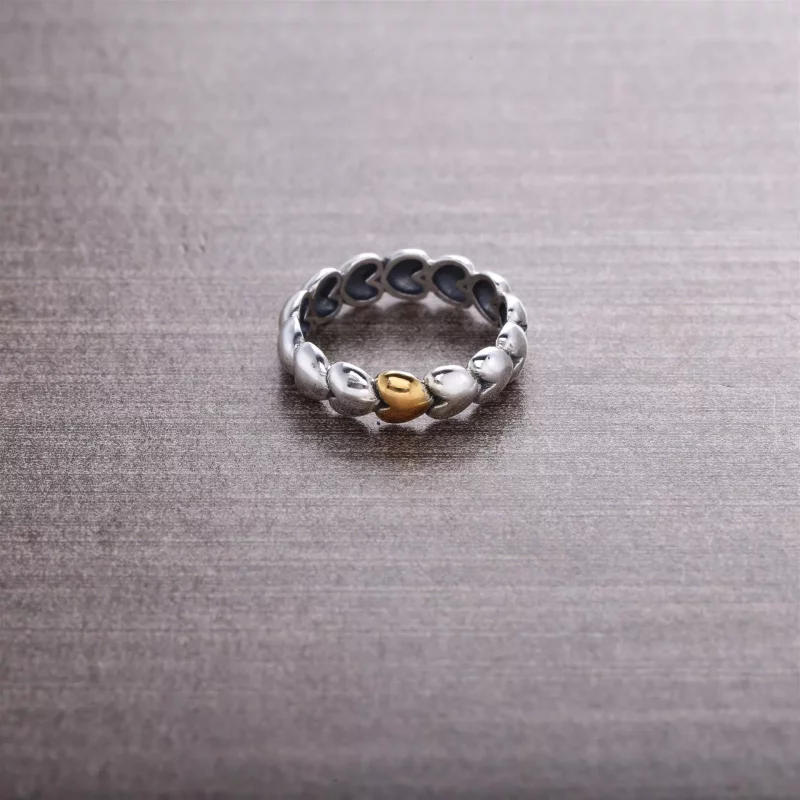 (afbeelding voor) Hearts Silver Ring With 14K Heart - 190898 - Bekijken 2