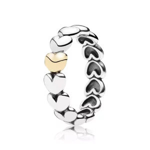 (afbeelding voor) Hearts Silver Ring With 14K Heart - 190898