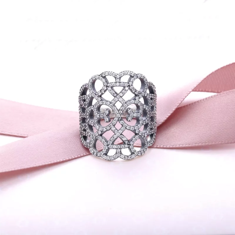 (afbeelding voor) PANDORA Lace Silver Ring With Cubic Zirconia - 190907CZ - Bekijken 2