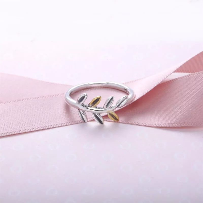 (afbeelding voor) PANDORA Leaves Silver Ring With 14K - 190920 - Bekijken 2