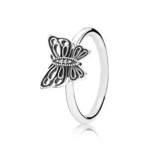 PANDORA Openwork Butterfly Silver Ring With Cubic Zirconia - 190901CZ (afbeelding voor) PANDORA Openwork Butterfly Silver Ring With Cubic Zirconia - 190901CZ