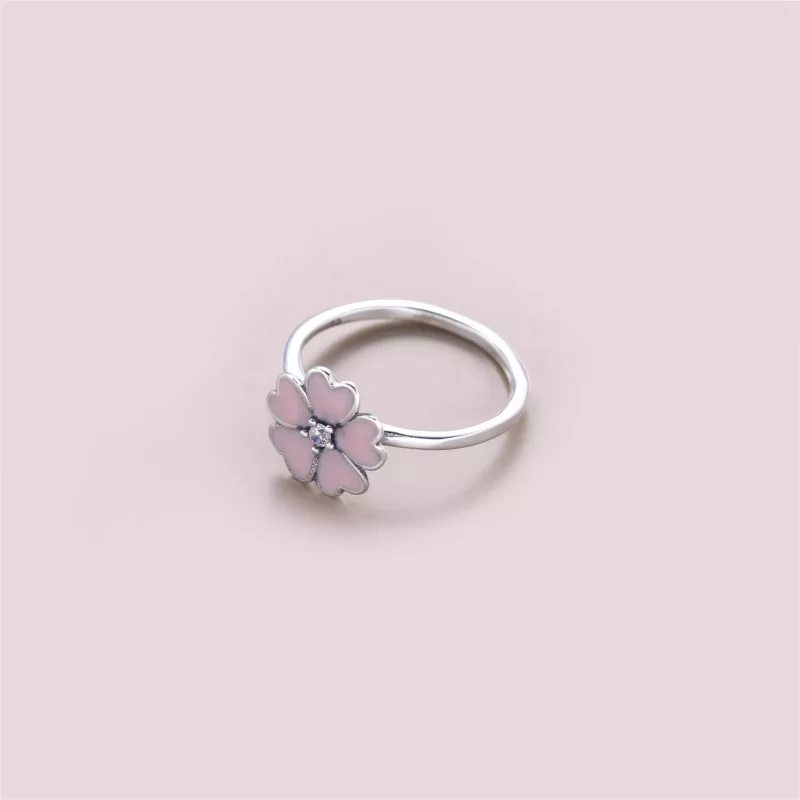 (afbeelding voor) PANDORA Primrose Silver Ring With Cubic Zirconia And White Enamel - 190931En12 - Bekijken 4