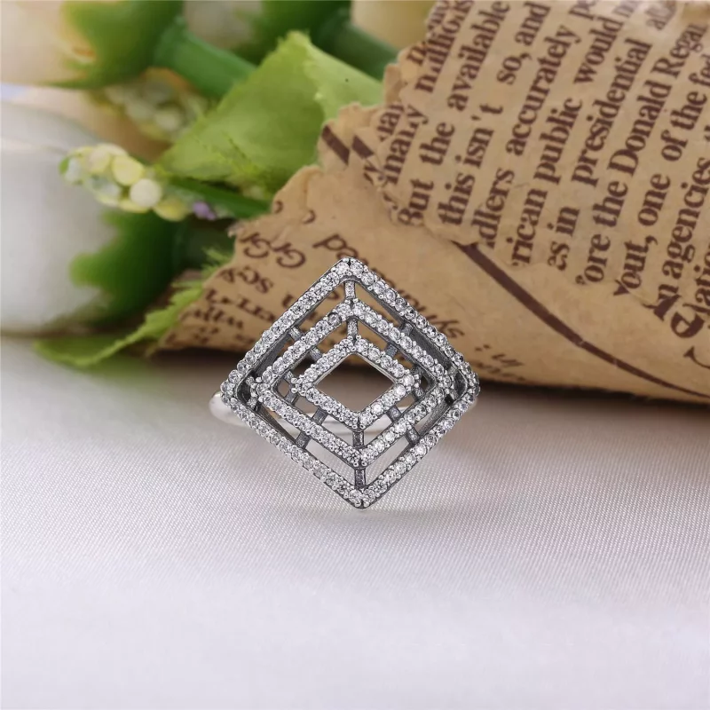 (afbeelding voor) PANDORA Ring Geometrische Lijnen - 196210CZ - Bekijken 3