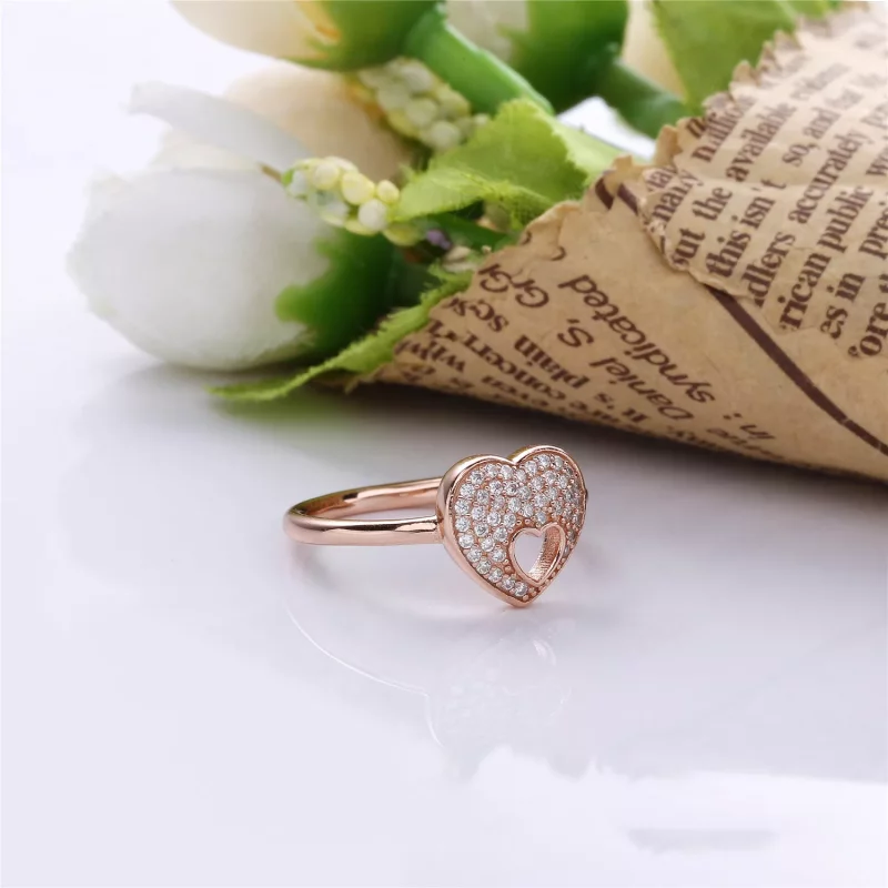 (afbeelding voor) Pandora Rose Glinsterende Puzzel Hart Frame Ring 186550CZ - Bekijken 3