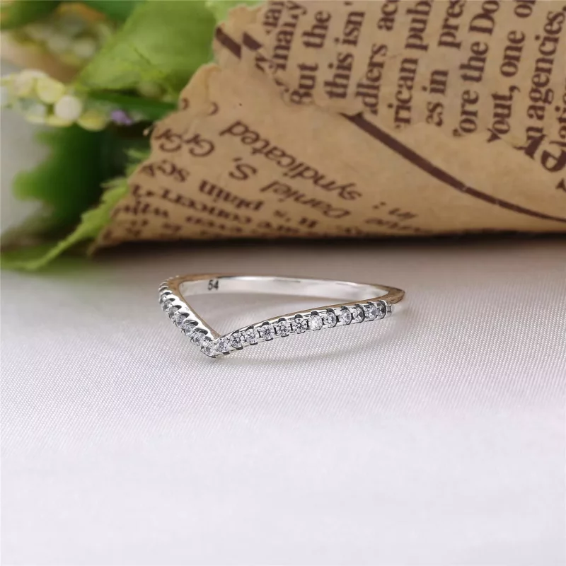 (afbeelding voor) PANDORA Schitterende Wishbone Ring 196316CZ - Bekijken 2
