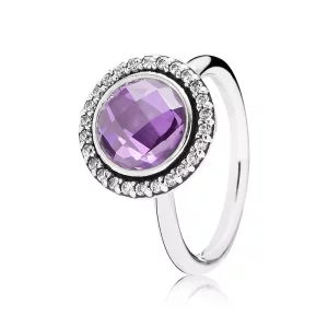 (afbeelding voor) PANDORA Silver Ring With Clear And Purple Cubic Zirconia - 190904ACZ