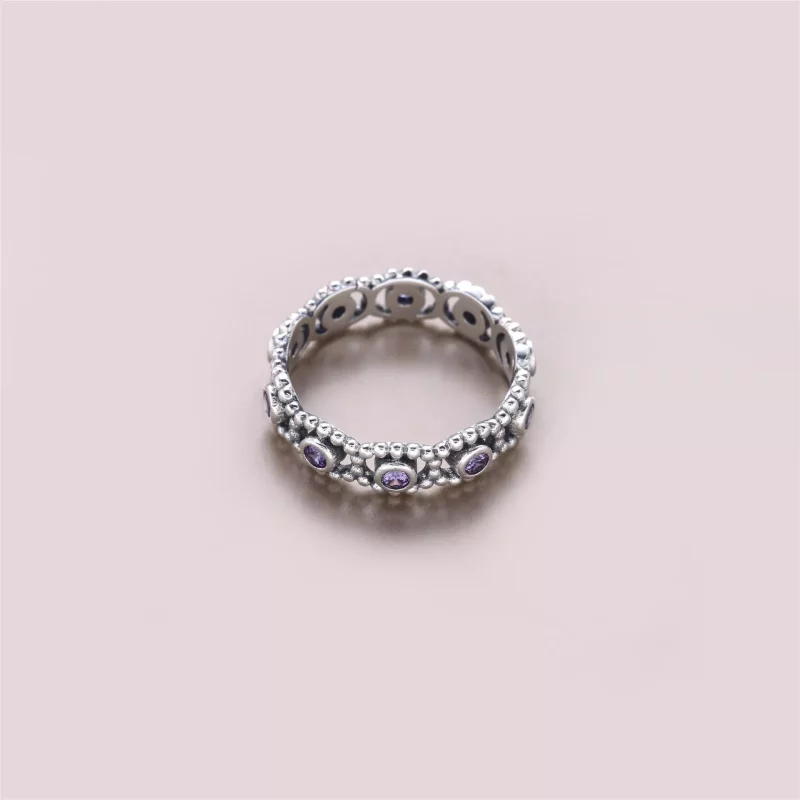 (afbeelding voor) Silver Ring With Pink Cubic Zirconia - 190881PCZ - Bekijken 2