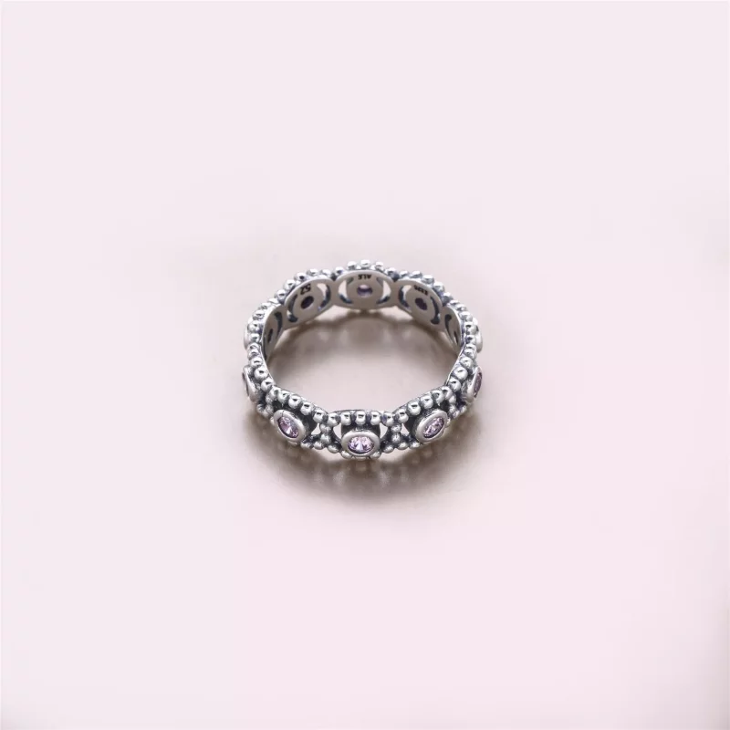 (afbeelding voor) Silver Ring With Pink Cubic Zirconia - 190881PCZ - Bekijken 3