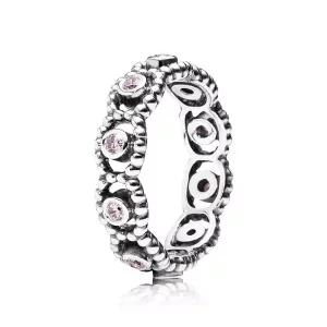Silver Ring With Pink Cubic Zirconia - 190881PCZ (afbeelding voor) Silver Ring With Pink Cubic Zirconia - 190881PCZ