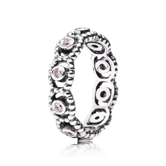 (afbeelding voor) Silver Ring With Pink Cubic Zirconia - 190881PCZ