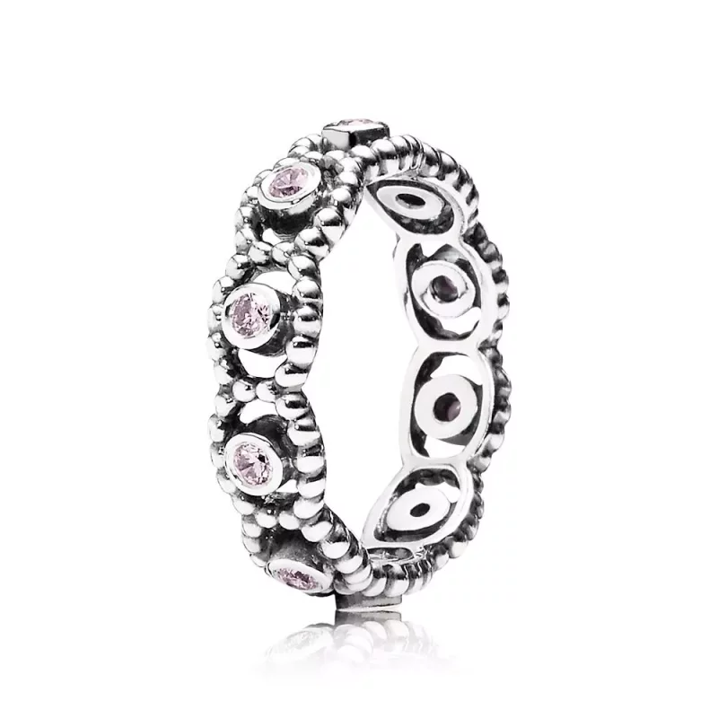 (afbeelding voor) Silver Ring With Pink Cubic Zirconia - 190881PCZ