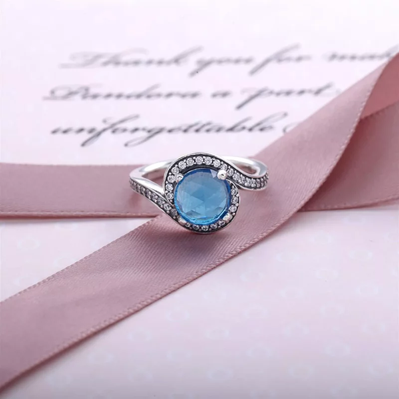(afbeelding voor) PANDORA Sky Blue Radiant Embellishment Ring - 190968Nbs - Bekijken 2