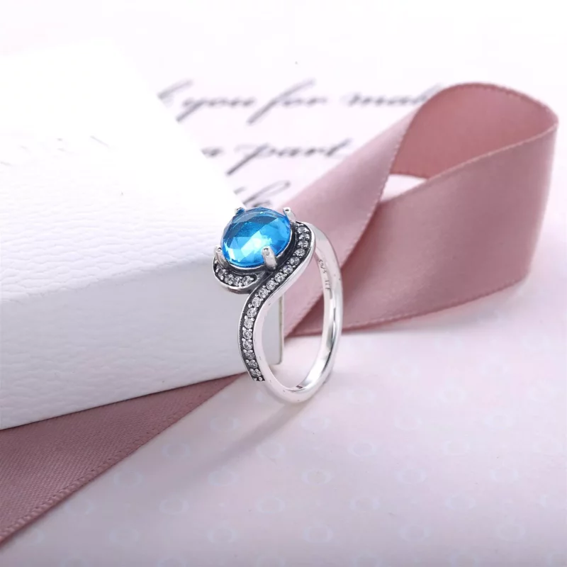 (afbeelding voor) PANDORA Sky Blue Radiant Embellishment Ring - 190968Nbs - Bekijken 3