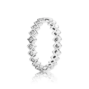 PANDORA Square Eternity Silver Ring With Cubic Zirconia - 190944CZ (afbeelding voor) PANDORA Square Eternity Silver Ring With Cubic Zirconia - 190944CZ