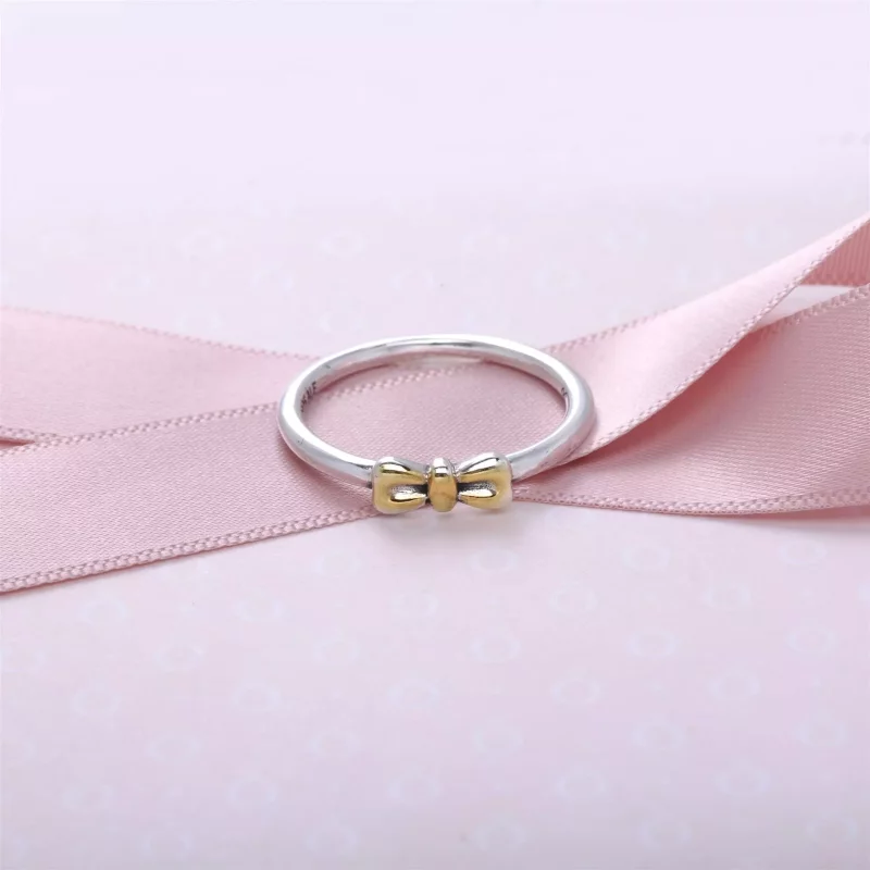 (afbeelding voor) Pandora Zilver En 14K Goud Petite Bow Ring 190972 - Bekijken 2
