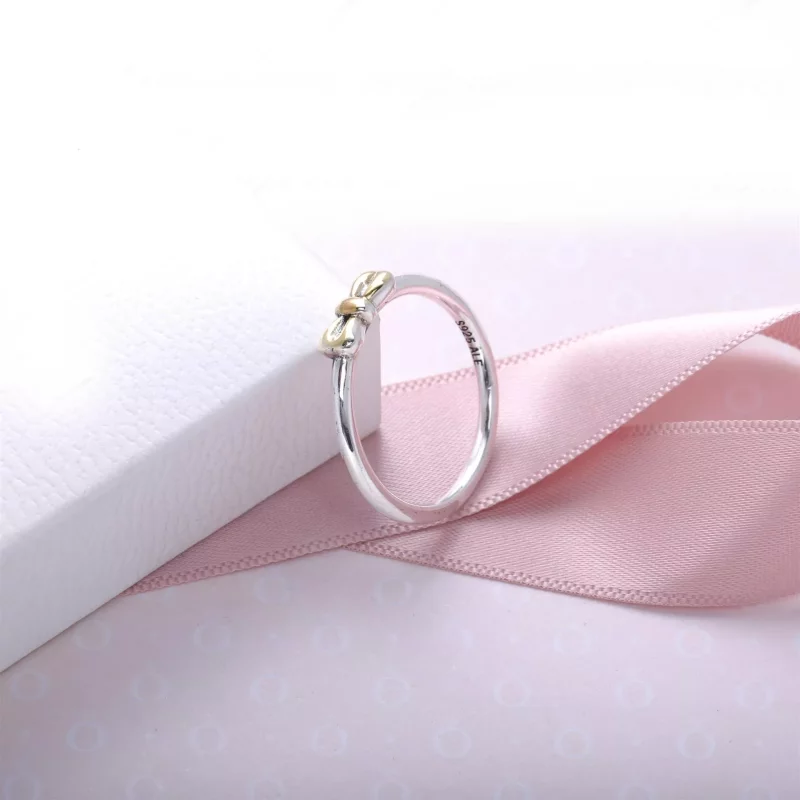 (afbeelding voor) Pandora Zilver En 14K Goud Petite Bow Ring 190972 - Bekijken 3