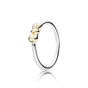 (afbeelding voor) Pandora Zilver En 14K Goud Petite Bow Ring 190972