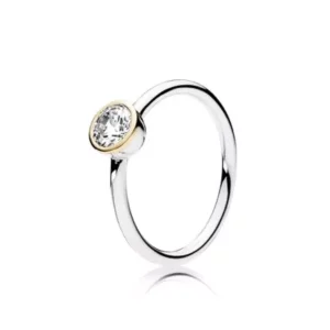(afbeelding voor) Pandora Zilver En 14K Goud Petite Cirkel Ring 191043CZ