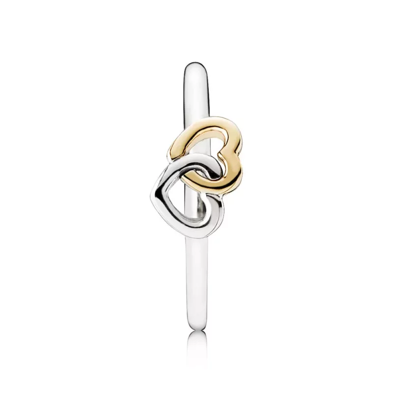 (afbeelding voor) Pandora Zilver En 14K Goud Verstrengelde Harten Ring 190927 - Bekijken 2