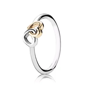 (afbeelding voor) Pandora Zilver En 14K Goud Verstrengelde Harten Ring 190927