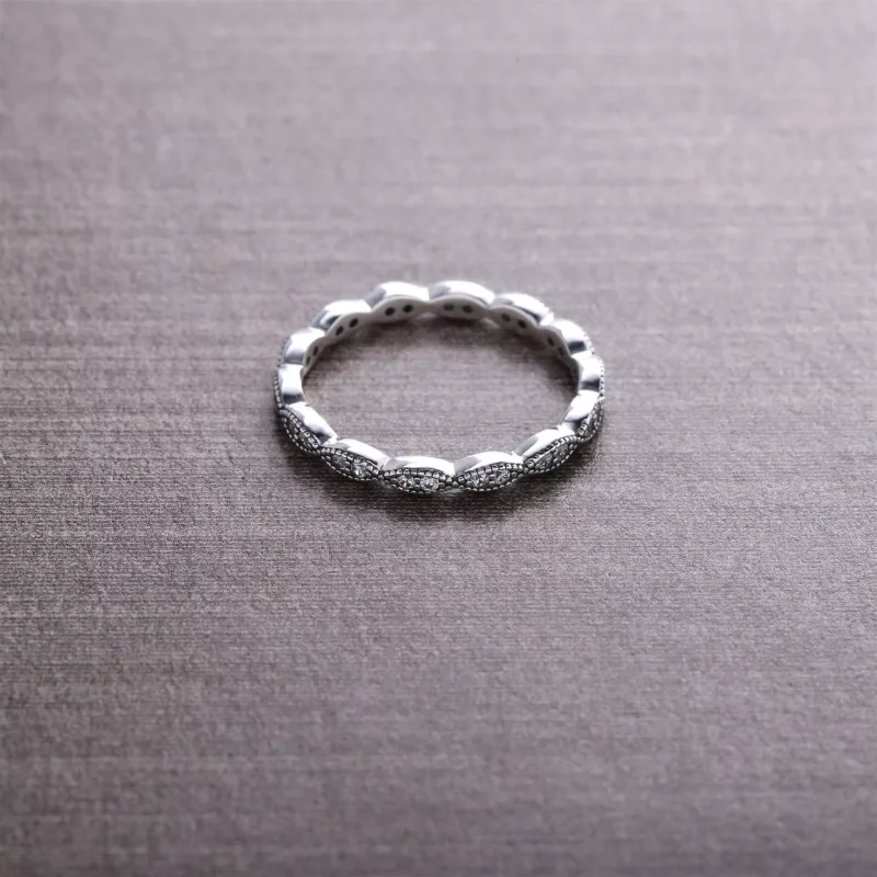 (afbeelding voor) Pandora Zilveren Band Van Glinsterende Bladeren Ring 190923CZ - Bekijken 3