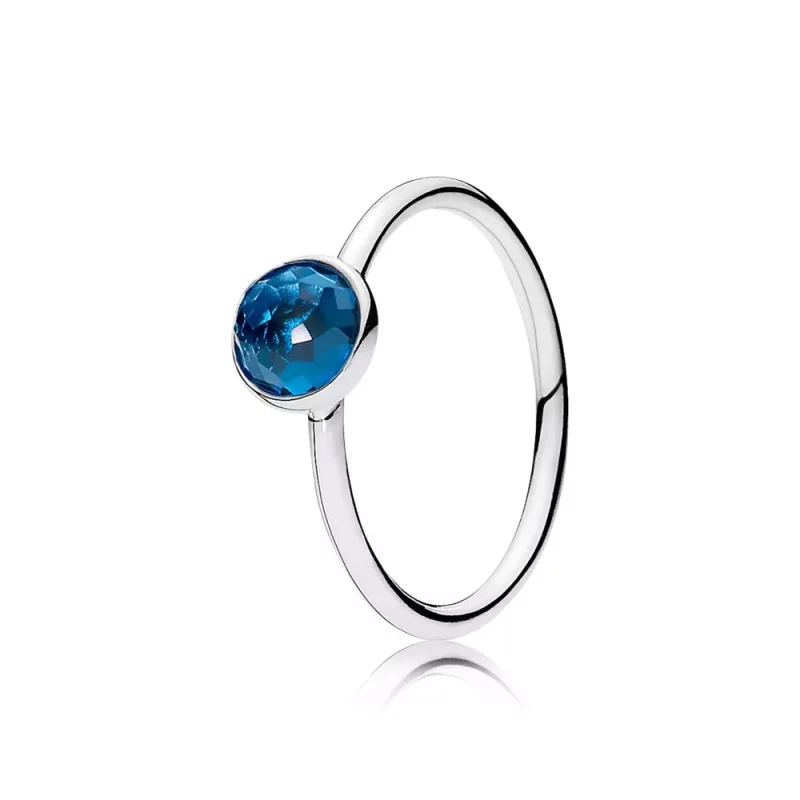 (afbeelding voor) Pandora Zilveren December Druppel Londen Blauw Kristal Ring 191012Nlb