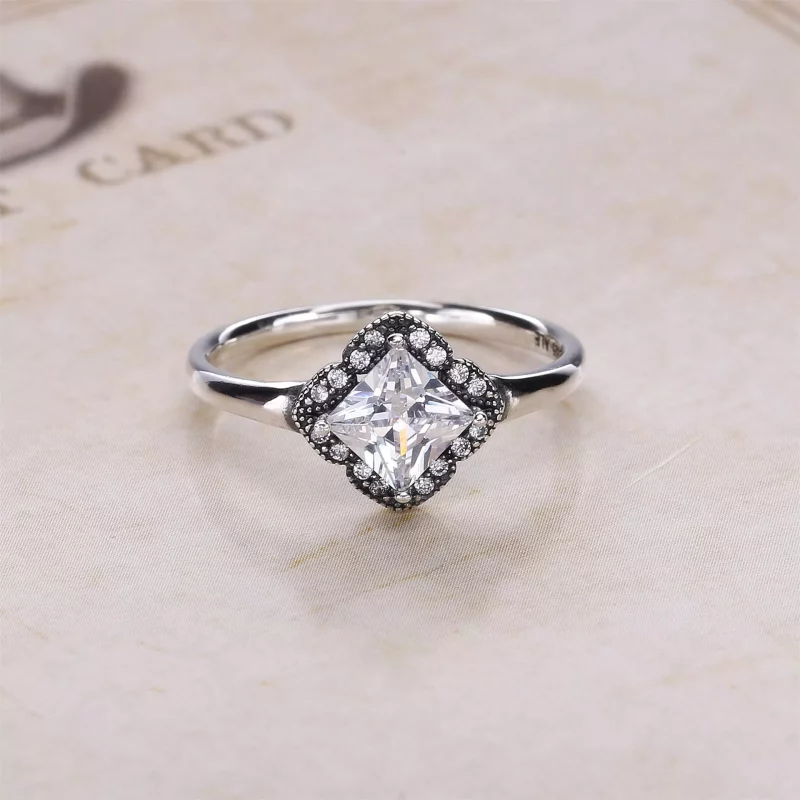 (afbeelding voor) Pandora Zilveren Gekristalliseerde Bloemenfantasie Ring 190966CZ - Bekijken 2