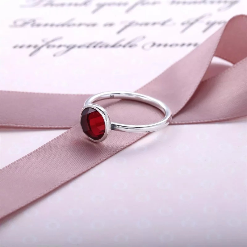 (afbeelding voor) Pandora Zilveren Juli Droplet Birthstone Ring 191012Sru - Bekijken 2