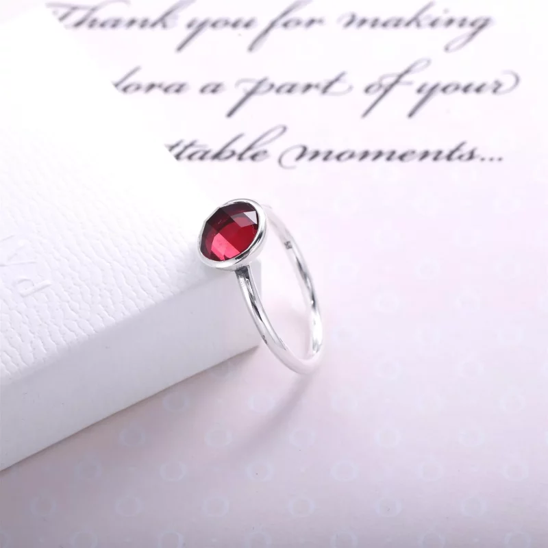 (afbeelding voor) Pandora Zilveren Juli Droplet Birthstone Ring 191012Sru - Bekijken 3
