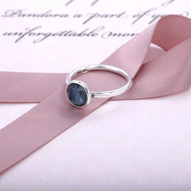 (afbeelding voor) Pandora Zilveren Maart Druppel Birthstone Ring 191012Nab - Bekijken 2