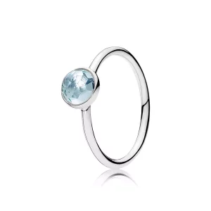 (afbeelding voor) Pandora Zilveren Maart Druppel Birthstone Ring 191012Nab