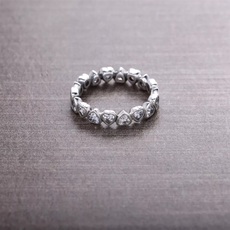 (afbeelding voor) Pandora Zilveren Sprankelend Hart Stapelen Ring 190897CZ - Bekijken 2