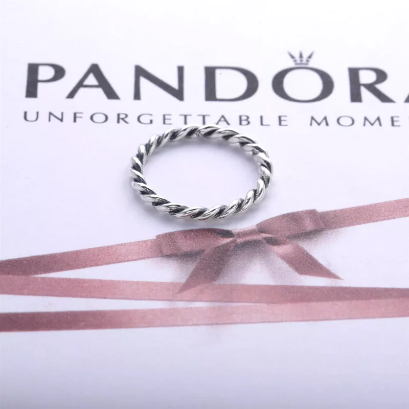 (afbeelding voor) Pandora Zilveren Twisted Stapelen Ring 190602 - Bekijken 2