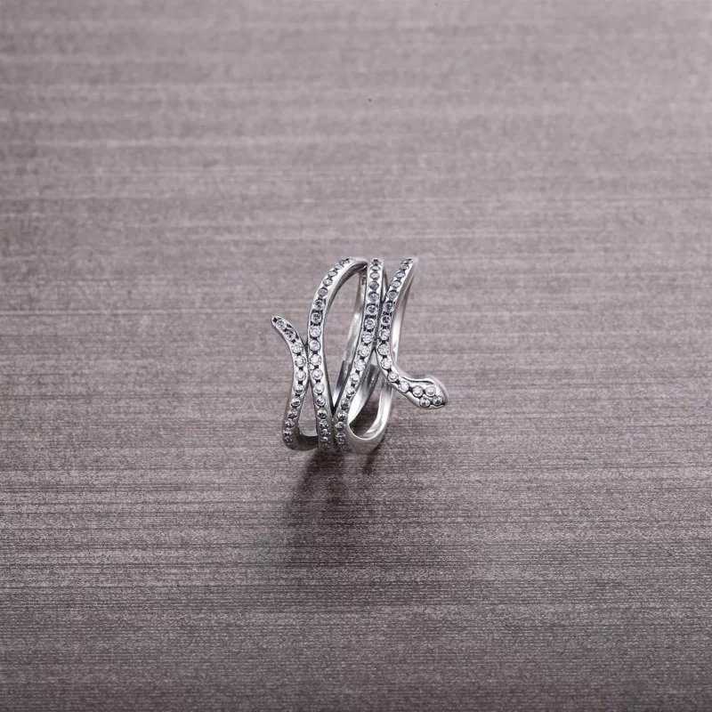 (afbeelding voor) Pandora Zilveren Wervelende Slang Ring 190954CZ - Bekijken 2