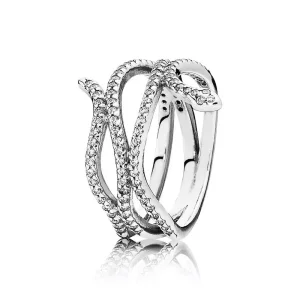 (afbeelding voor) Pandora Zilveren Wervelende Slang Ring 190954CZ