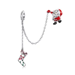(afbeelding voor) Pandora Style Kerstman Veiligheidsketting - BSC542